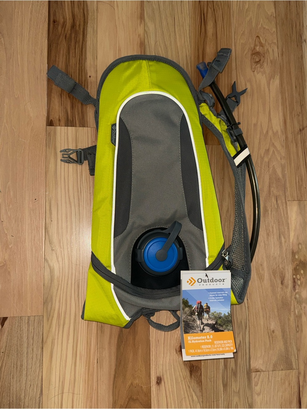Outdoor Products Green and Gray Hydration Pack kilometer 8.0
